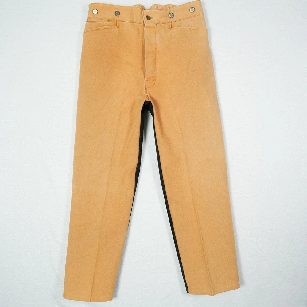 Wah Maker Frontier Mens (Fits 33x28) Canvas Riding Pants Cinch Back Made in USA